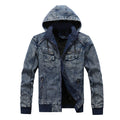 Herren gefütterte Jeansjacke mit Kapuze