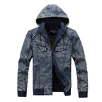 Herren gefütterte Jeansjacke mit Kapuze