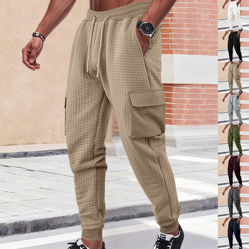 Herren nan gesteppte Thermo-Loungehose mit Funktionstaschen, Tunnelzug und elastischem Bündchen R&B