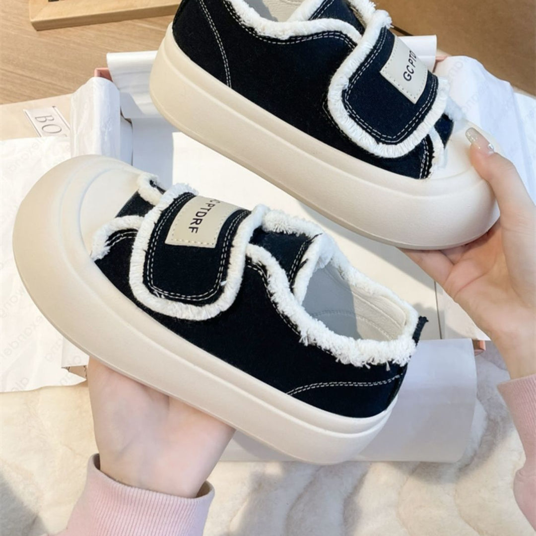 Damen modische Sneakers mit bequemem Klettverschluss und schaumstoffgepolsterter Sohle R&B