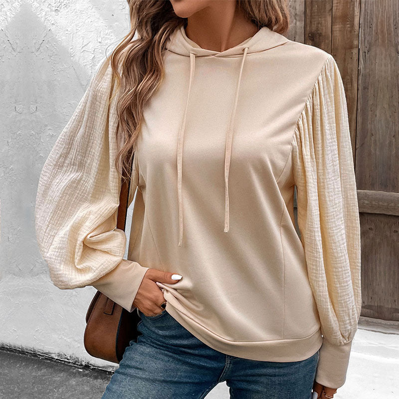 Damen Kapuzenpullover mit voluminösen Ärmeln und praktischen Kängurutaschen R&B