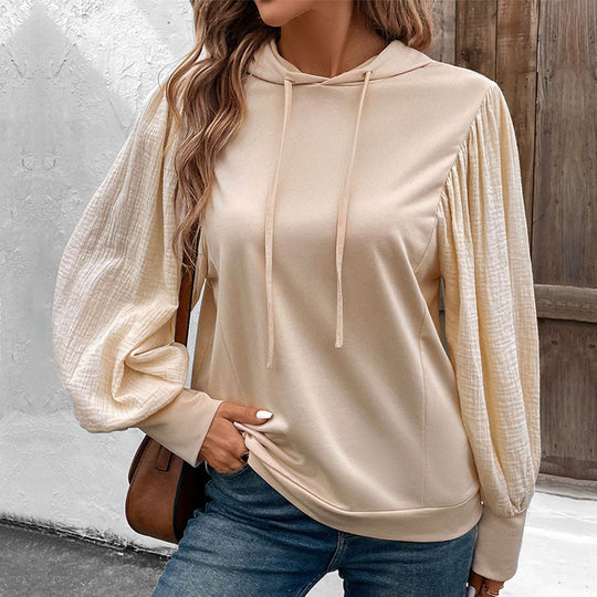 Damen Kapuzenpullover mit voluminösen Ärmeln und praktischen Kängurutaschen R&B