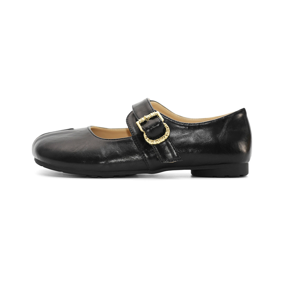Damen Ballerinas mit elegantem Schnallenverschluss und modischem Glanz R&B