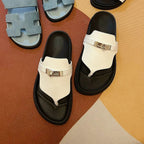 Damen Zehentrenner-Sandalen mit edlem Riemen und rutschfester Sohle R&B