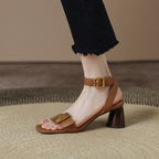 Damen elegante Riemensandalen mit modischem Schnallen-Detail