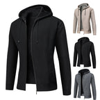 Herren fleecegefütterte Kapuzenjacke mit modischem Rippdesign R&B