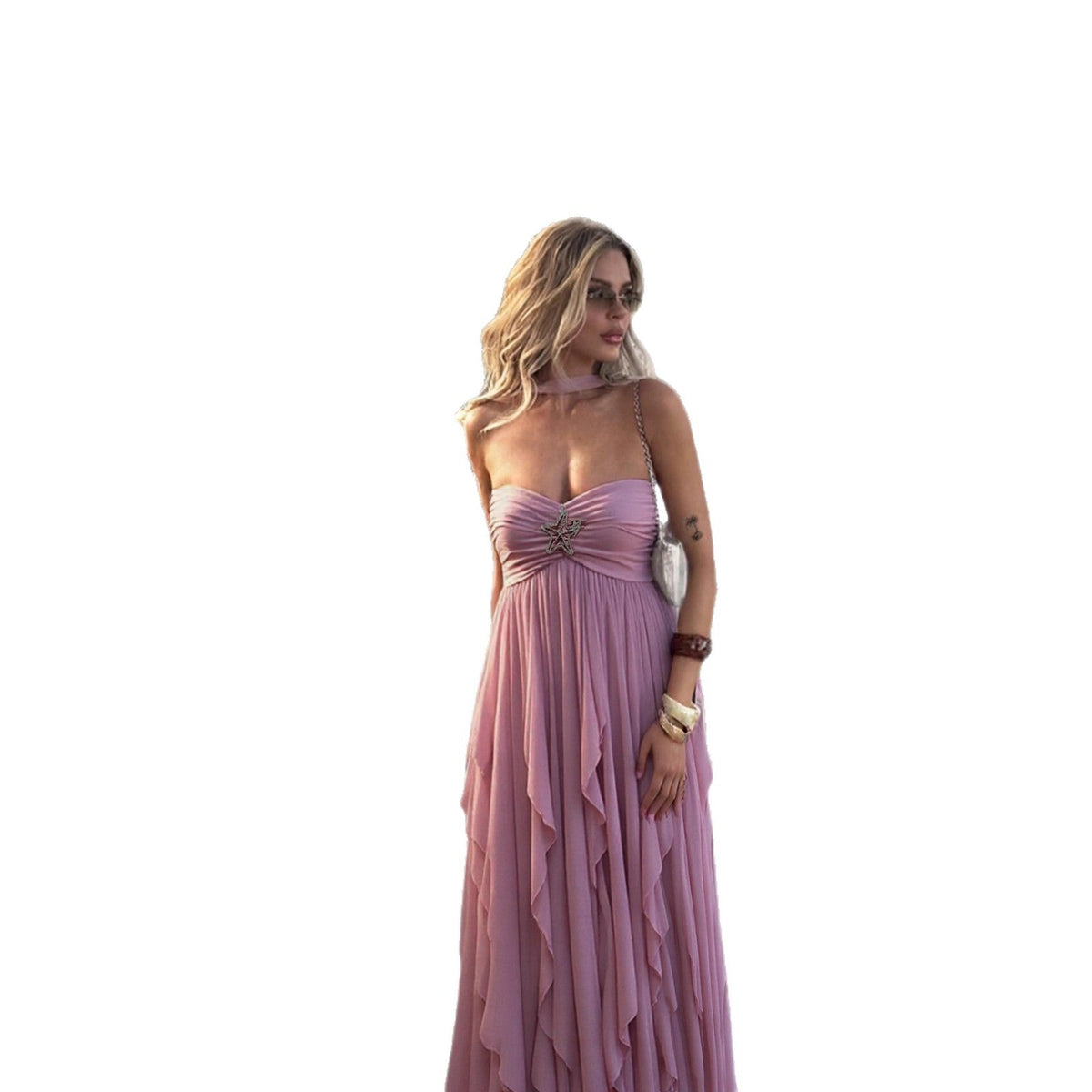 Damen Maxi-Kleid im Vintage-Stil