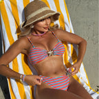 Damen Bandeau-Bikini mit einzigartigem Streifenmuster R&B