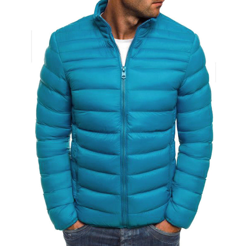 Herren modische Steppjacke mit hohem Kragen und seitlichen Reißverschlusstaschen R&B
