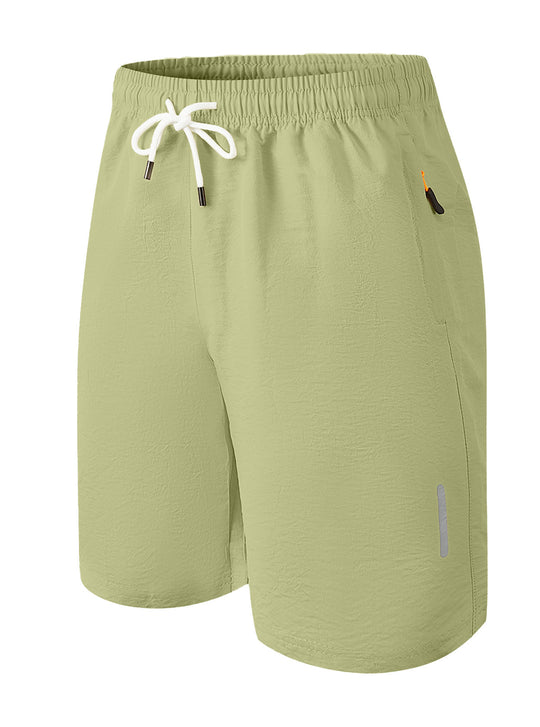 Herren nan ultraleichte schnelltrocknende Sport- und Badeshorts mit Elastikbund Kordelzug Reißverschlusstasche und reflektierendem Detail R&B