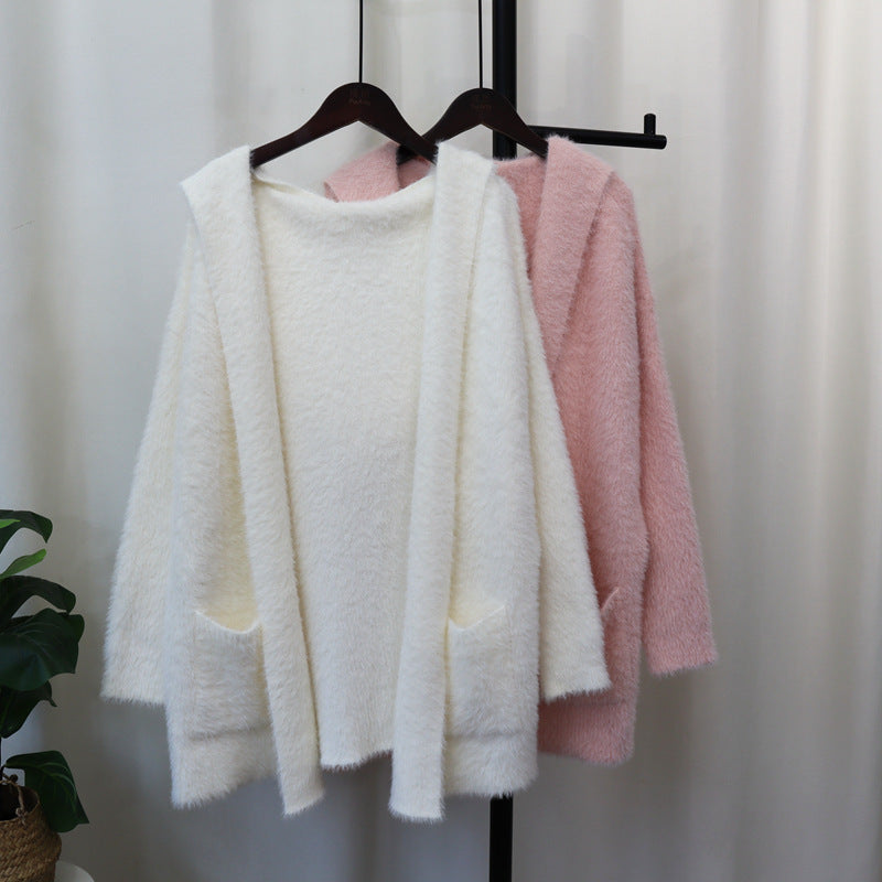 Damen Kuscheliger Cardigan mit langen Ärmeln und praktischen Taschen R&B