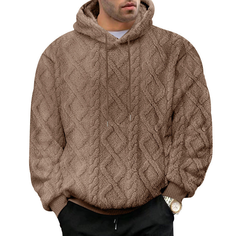 Herren kuscheliger Kapuzenpullover mit strukturiertem Design R&B