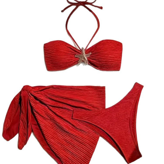Damen Bandeau-Bikini mit schickem Wickeltuch R&B