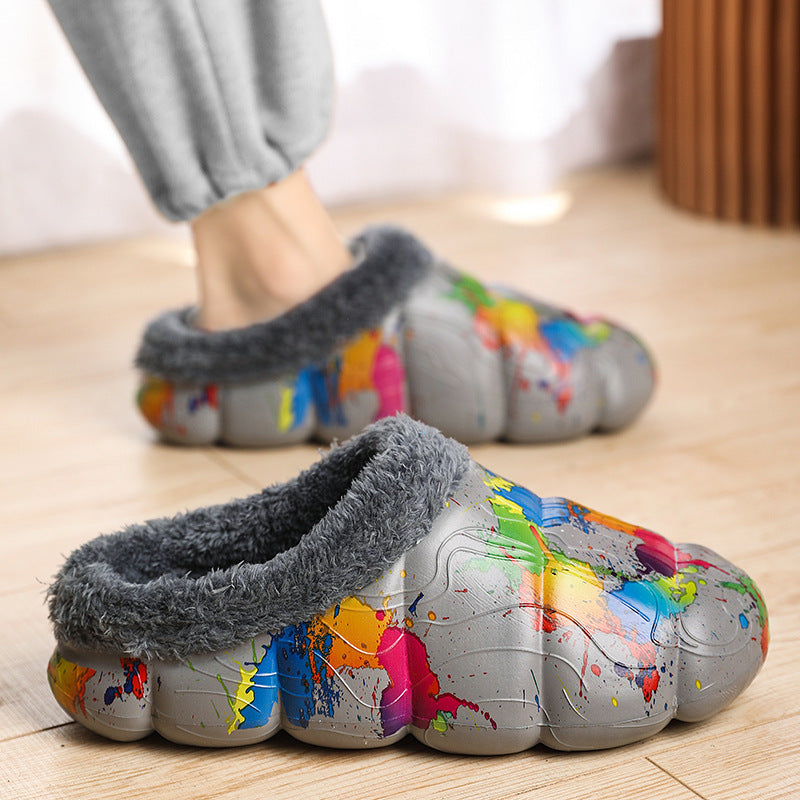 Damen Gemütliche Hausschuhe mit warmem Fleece-Futter und rutschfester Sohle R&B