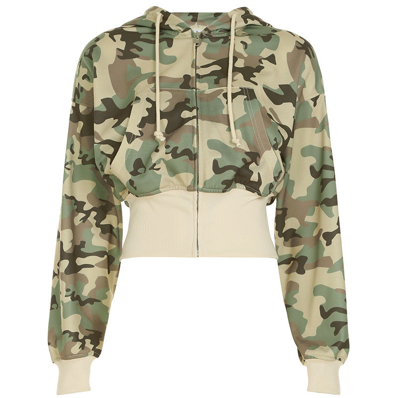 R&B | Unformal Kontrastfarbe Gesamt Hoodie Langarm Sweatshirt Hose Zwei Teile Camouflage Strickjacke Hose Set