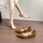 Damen elegante Slingback Ballerinas mit feinem Riemen R&B
