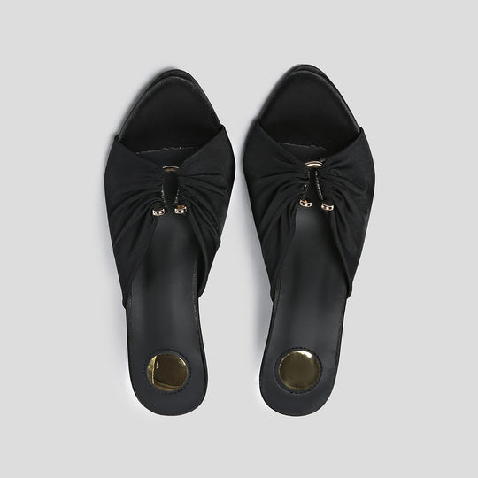 Damen Slingback-Pumps mit raffinierter Faltenapplikation und geschwungenem Absatz R&B