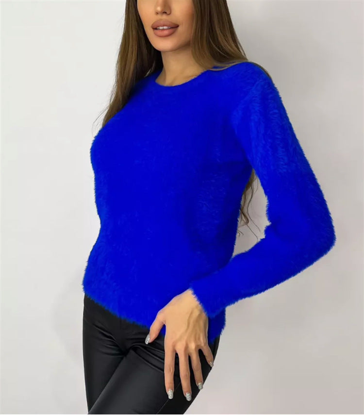 Damen Flauschiger Modischer Pullover R&B