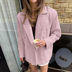 Damen elegante und kuschelige Blazerjacke R&B