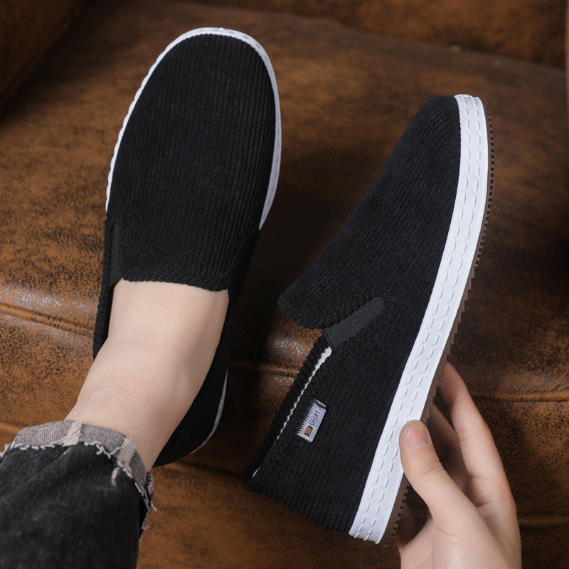Damen Bequeme Cord-Slipper mit elastischem Einstieg R&B