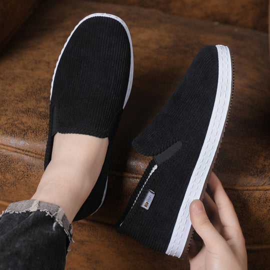 Damen Bequeme Cord-Slipper mit elastischem Einstieg R&B