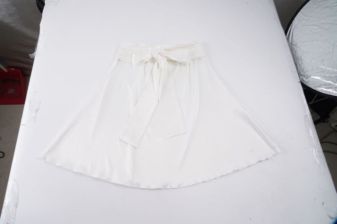 Damen eleganter Midirock mit gesmoktem Bund und losem Schnitt R&B