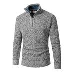 Herren kuscheliger Strickpullover mit halbem Reißverschluss R&B