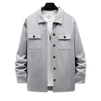 Herren nan arbeitsinspirierte Hemdjacke mit Druckknopfleiste, aufgesetzten Brusttaschen und kastiger Passform R&B