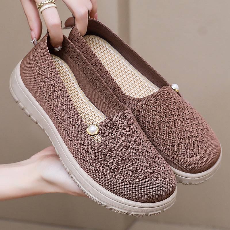 Damen Bequeme und stilvolle Slipper mit feiner Strickstruktur