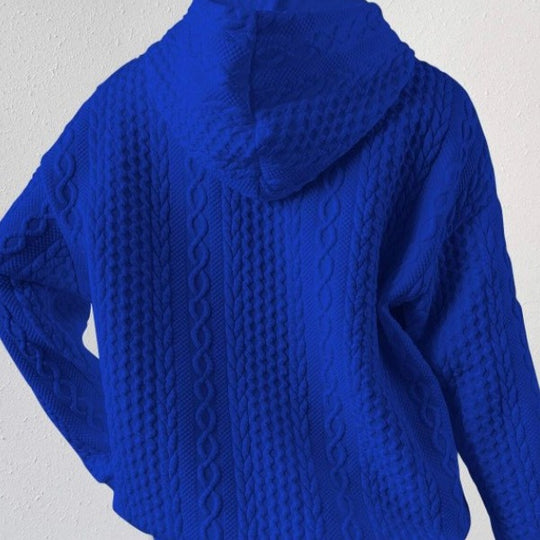 Damen Kapuzenpullover mit Kordelzug und strukturiertem Muster R&B
