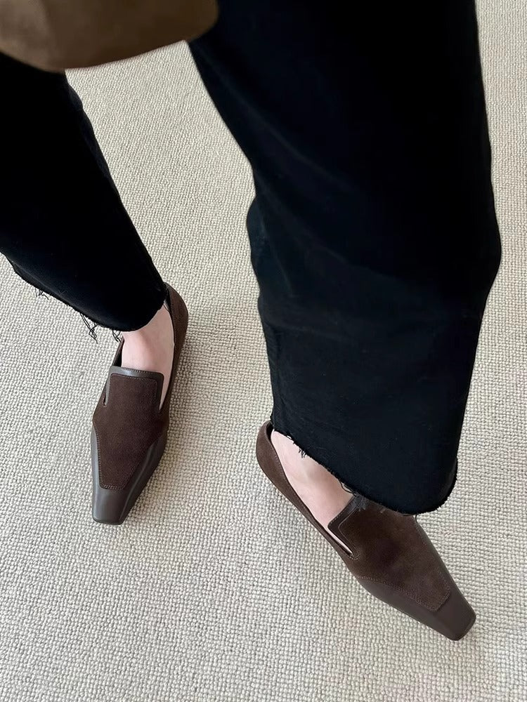 Damen edle Leder Loafers R&B