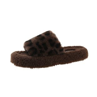 Damen Flauschige Hausschuhe mit tierischem Muster R&B