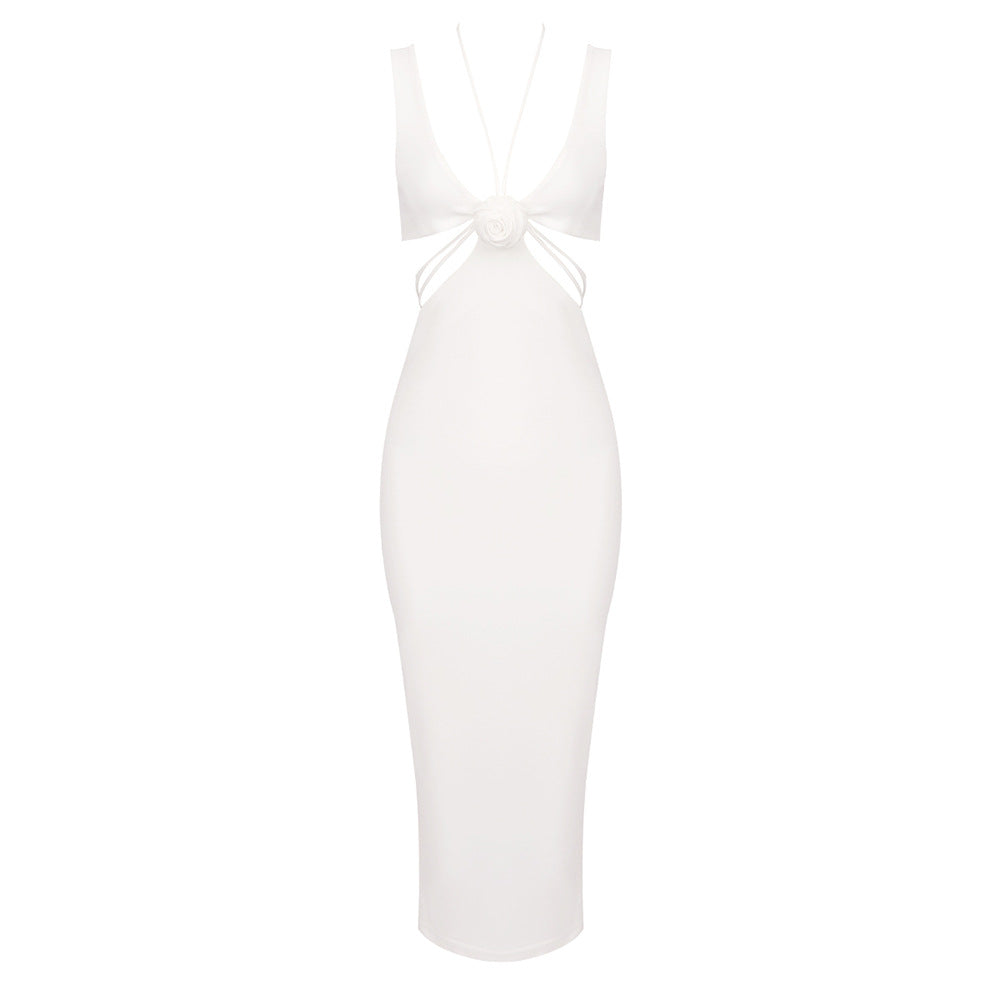 Damen figurbetontes Maxikleid mit verspieltem Design und raffinierten Trägerdetails R&B