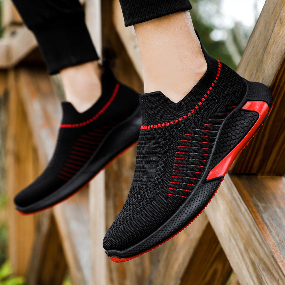 Damen Sportliche Slip-On Sneakers mit atmungsaktiver Strickoberfläche und flexibler Sohle R&B