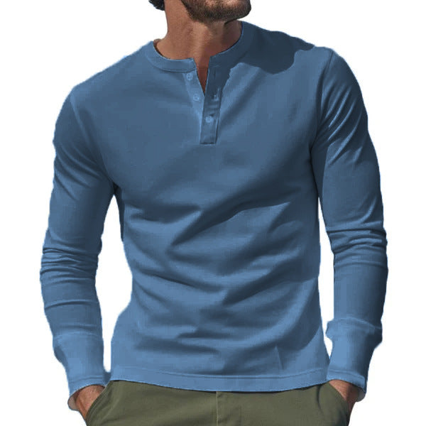 Herren Langarm-Hemd mit Knopfleiste aus bequemem Baumwollmix R&B