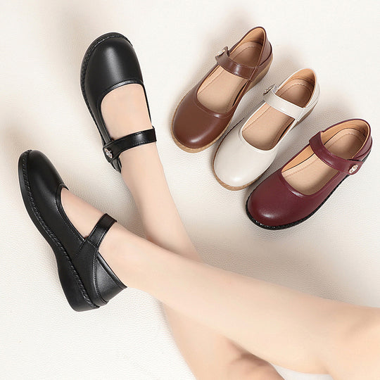 Damen Komfortable Mary Jane Ballerinas mit flexiblem Riemen und dekorativem Schmuckdetail R&B