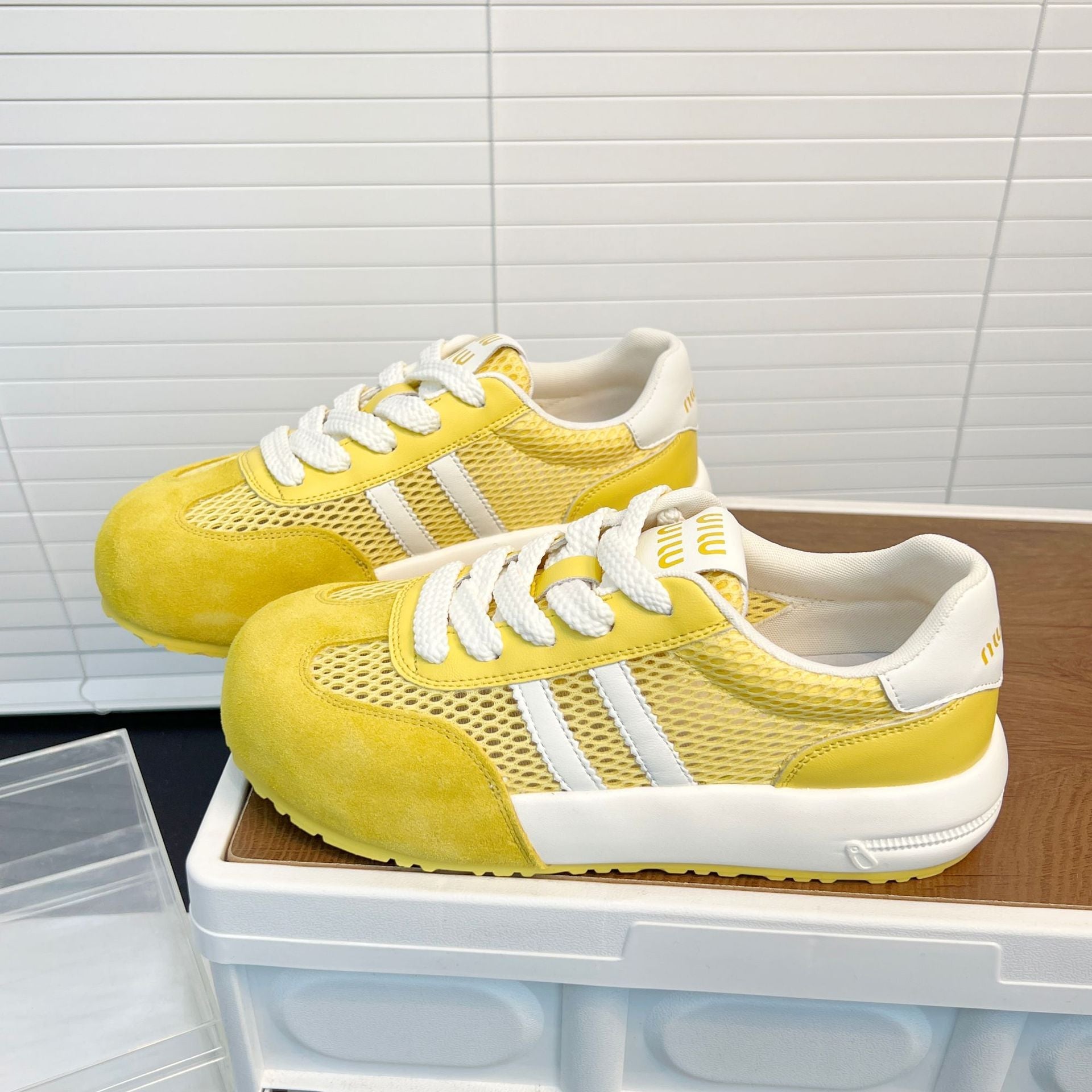 Damen Atmungsaktive Sportliche Sneakers mit innovativem Mesh- und Kunstlederdesign R&B