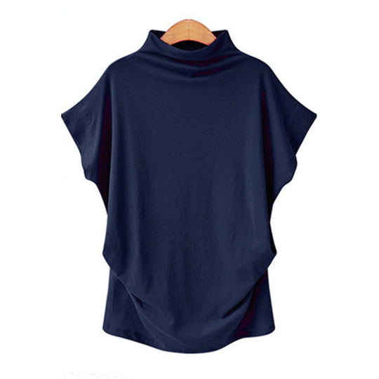 Damen Drapiertes Oversize-Top Stehkragen