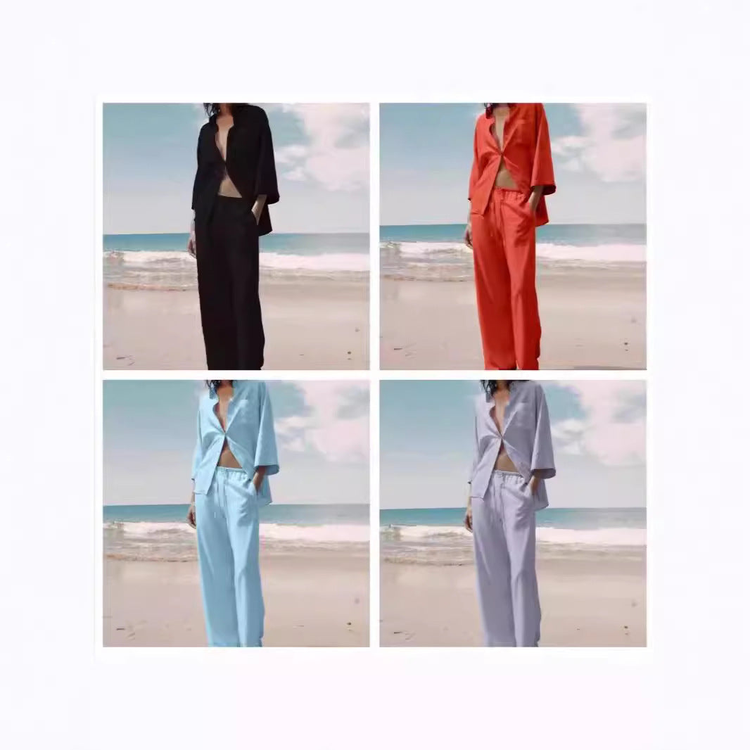 Damen Modisches Strand-Ensemble mit lockerem Schnitt R&B