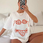Damen oversized T-Shirt mit kreativem Bikinimotiv und lässigem Schnitt R&B