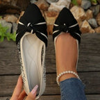 Damen Elegante Ballerinas mit dekorativem Knoten R&B
