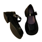 Damen Modische Plateau-Pumps mit verstellbarem Riemen und stabiler Sohle R&B