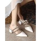Damen elegante Slingback Mules mit dekorativen Riemen R&B