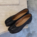 Damen Ballerinas mit spezieller Zehenöffnung und komfortablem Blockabsatz R&B