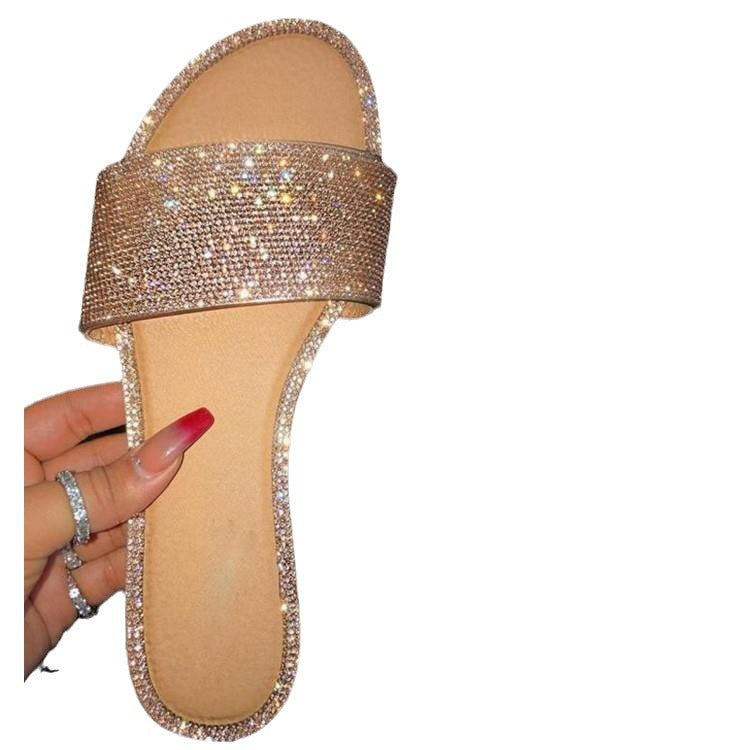 Damen Glamouröse Slides mit funkelnder Strassverzierung R&B