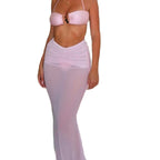 Damen Bandeau-Bikini mit fließendem Maxi-Rock R&B