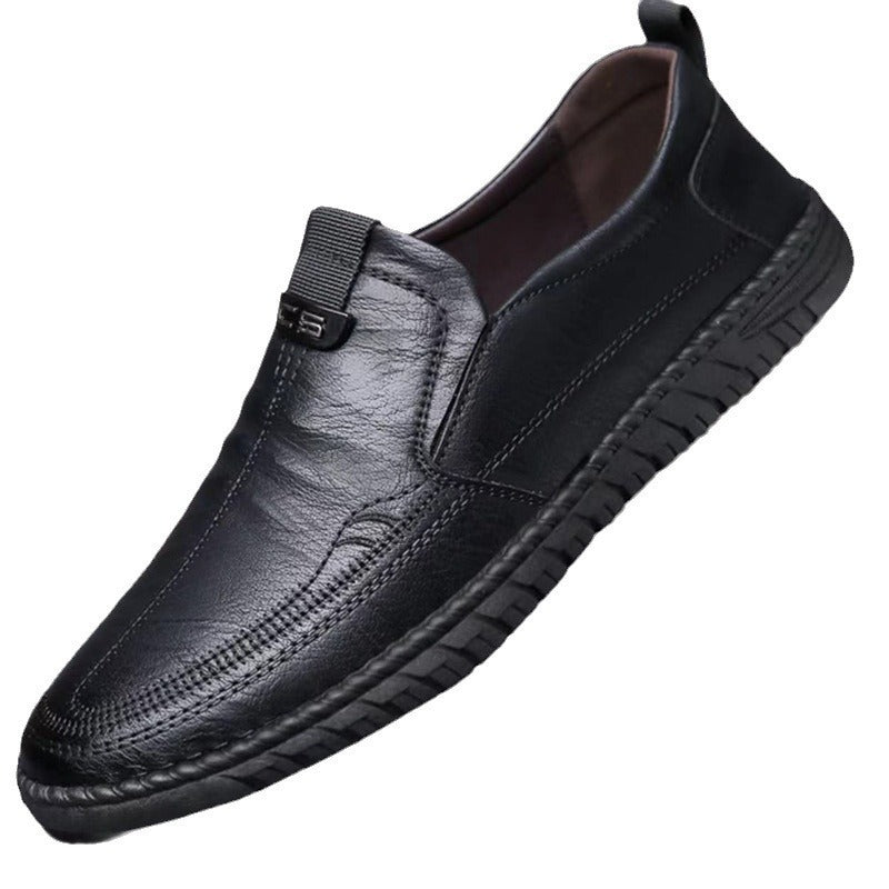 Herren elegante Slip-On Freizeitschuhe aus weichem Leder Heidi Mode