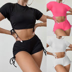 Damen Trendiges Crop-Top und Shorts Set R&B