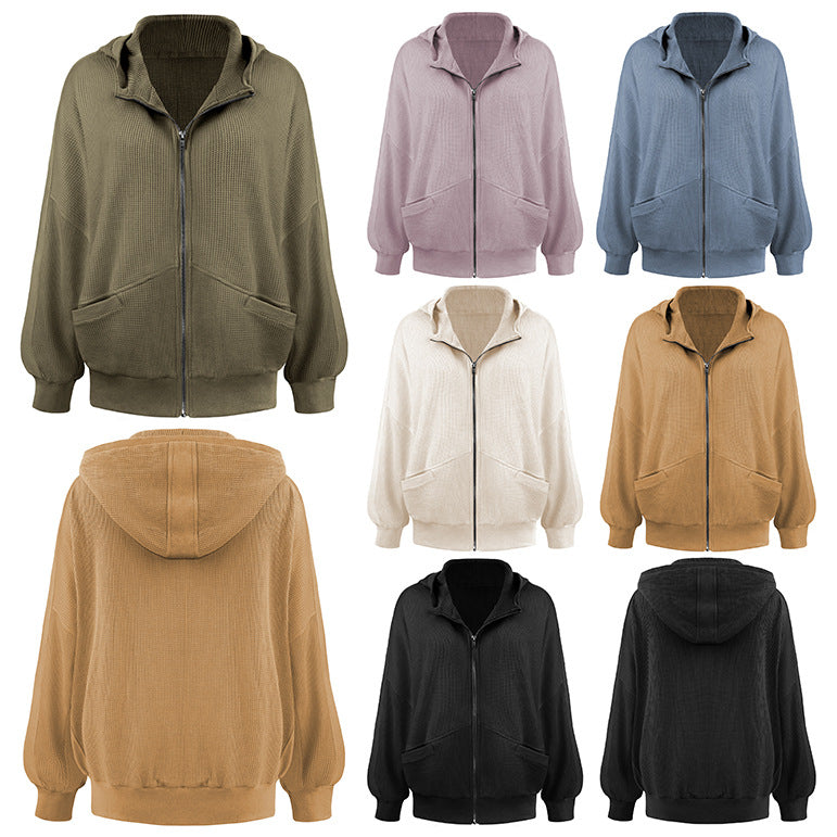 Damen Lässiger Kapuzenpullover mit strukturiertem Material und praktischen Taschen R&B