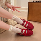 Damen Ballerinas mit stylishen Riemchen und mittelhohem Absatz R&B